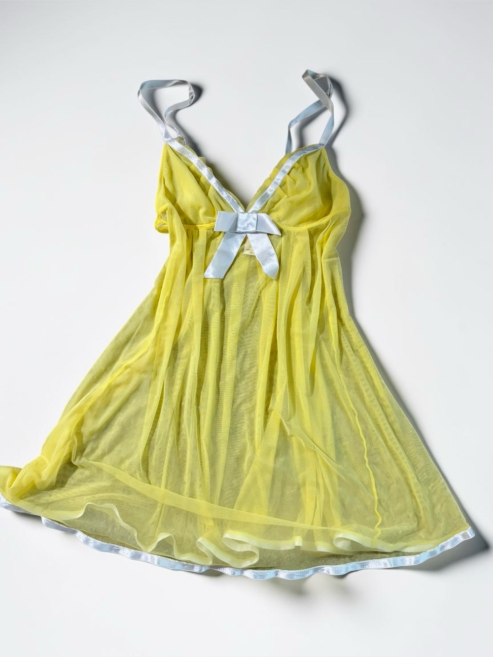 ASO Sabrina Carpenter Vintage Victoria’s Secret Angels Yellow Babydoll Chemise M - Picture 7 of 12